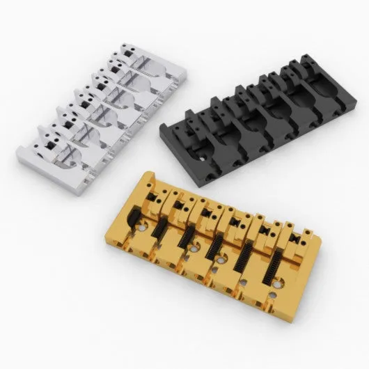 hipshot-6-string-a-style-bass-bridge-steg-messing-schwarz-19mm image 1